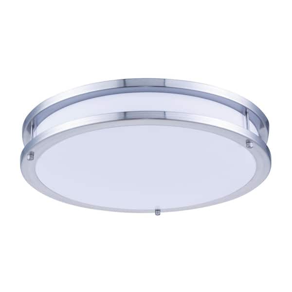 Unbranded Timeless Home Dennis 16 in. W x 3.5 in. H 1-Light Chrome LED Flush Mount