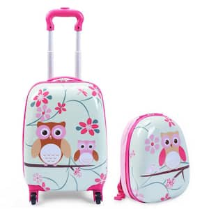 2-Pc 12 in. 16 in. Kids Luggage Set Suitcase Backpack School Travel Trolley ABS
