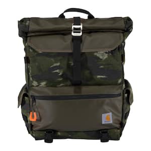 22.05 in. 40L Nylon Roll Top Backpack Blind Fatigue Camo OS