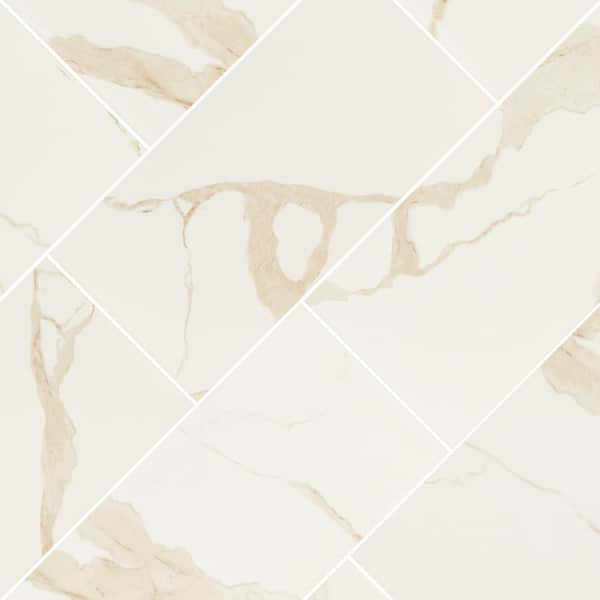 MSI Ader Calacatta 24 in. x 48 in. Polished Porcelain Marble MSI Ader Calacatta 24 in. x 48 in. Polished Porcelain Marble