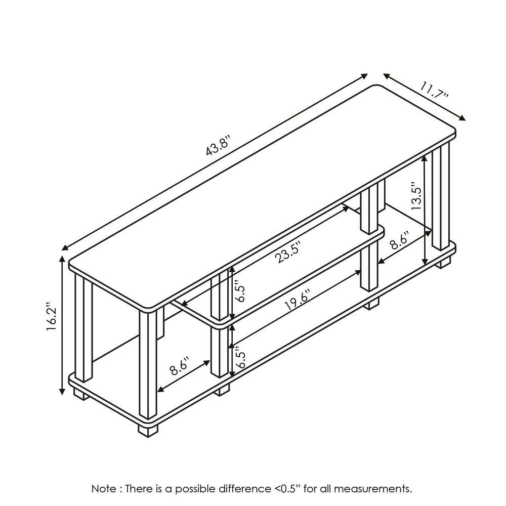 Black Lacquered 3-Tier Composite Wood TV Stand