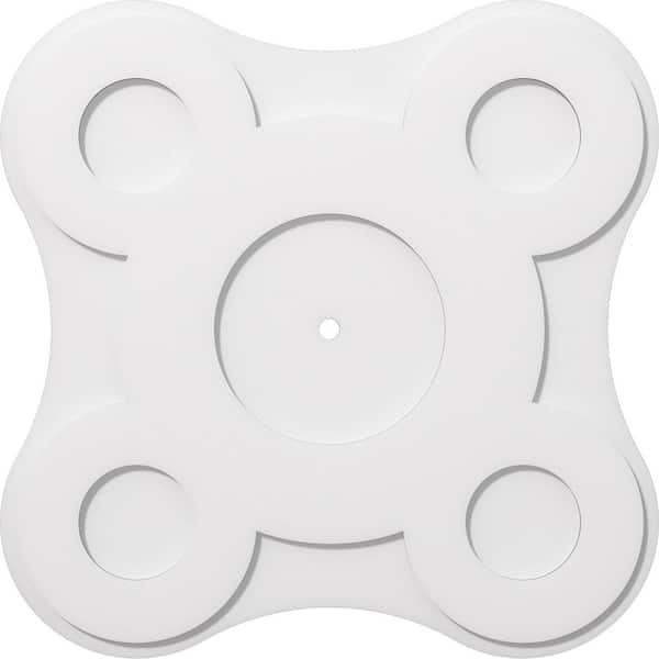 Ekena Millwork 1 in. P X 11 in. C X 32 in. OD X 1 in. ID Luna Architectural Grade PVC Contemporary Ceiling Medallion