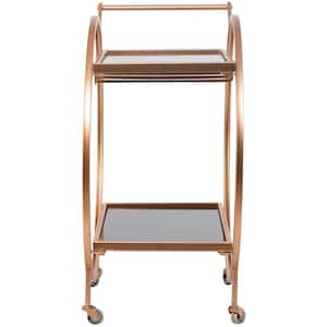 31 in. Gold Metal Contemporary Bar Cart