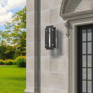 Utrecht 1 Light Black with Brushed Nickel Accents Outdoor Wall Sconce