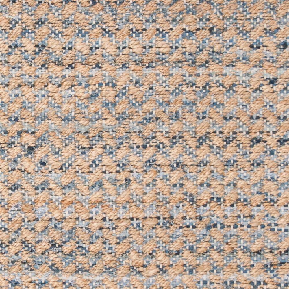 Boho-Chic Blue Geometric Flat-Woven 6' x 9' Reversible Rug