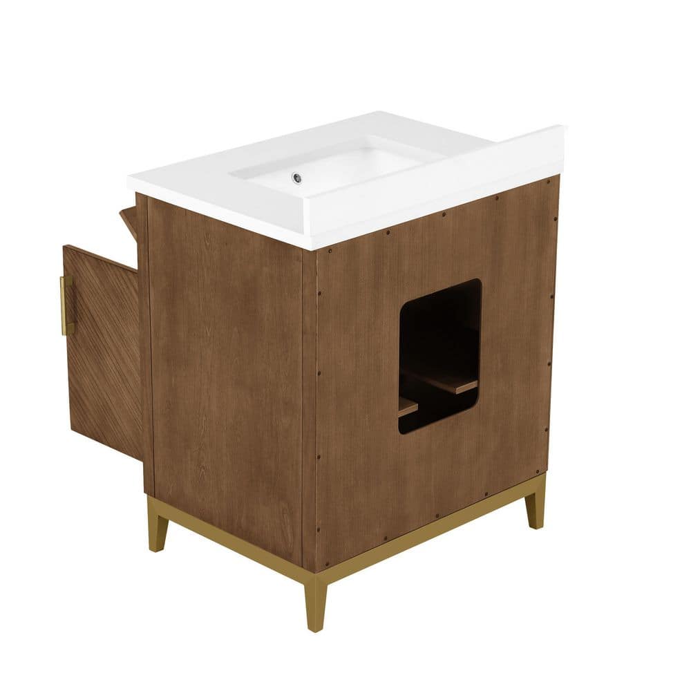 Macchiato 30-Inch Single Sink Vanity with Gold Accents