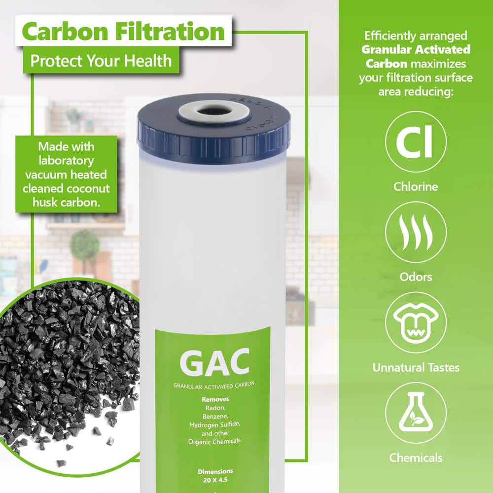 Express Water 3-Stage Whole House Filter Set with Activated Carbon
