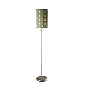 62 in. Modern Retro Grey-Green Floor Lamp