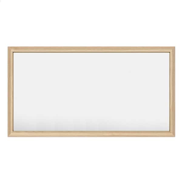 Apmir 55 in. W x 30 in. H Rectangular Aluminum Alloy Framed & Tempered Glass Wall Bathroom Vanity Mirror in Light Yellow Wood