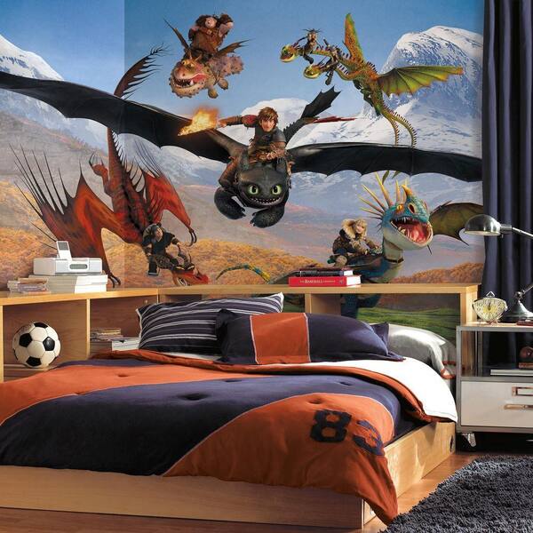 RoomMates 72 in. x 126 in. How to Train Your Dragon Chair Rail Prepasted Mural