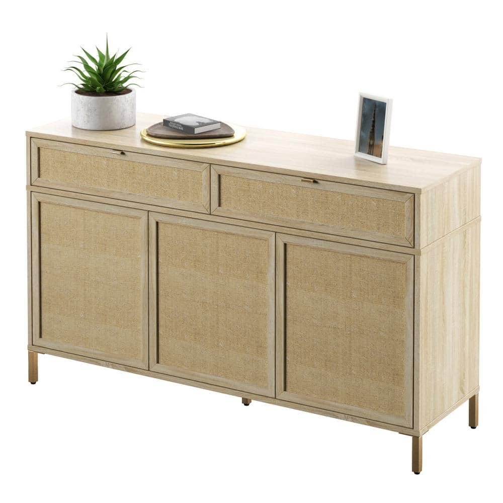 Twin Star Home 52" Sideboard with Drawers and Linen-style Accents