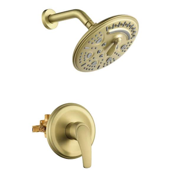 Satico Single-Handle 6-Spray Shower Faucet in Brushed Gold (Valve Included)