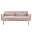 68.5 in. Beige Velvet Upholstered Square Arm 2-Seater Loveseat Reclining Sofa with Metal Legs and Pillows