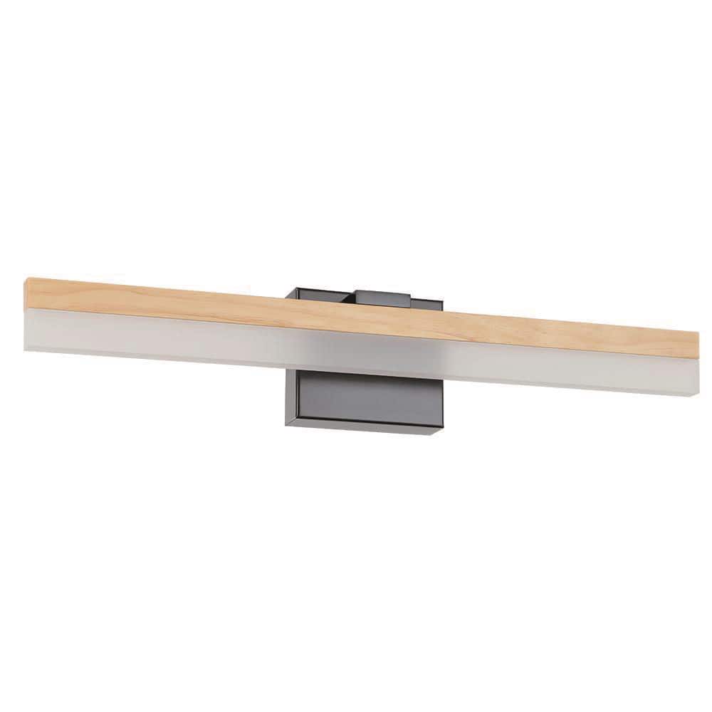 Palmital 23.45 in. W x 2.17 in. H 1-Light Natural Wood Integrated LED Bathroom Vanity with Frosted Acrylic Shade price history on PriceWatchPro