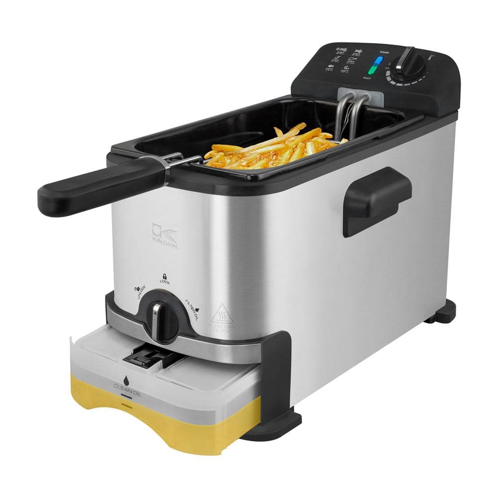 Kalorik 3.2 Quart Stainless Steel Deep Fryer with Oil Filtration