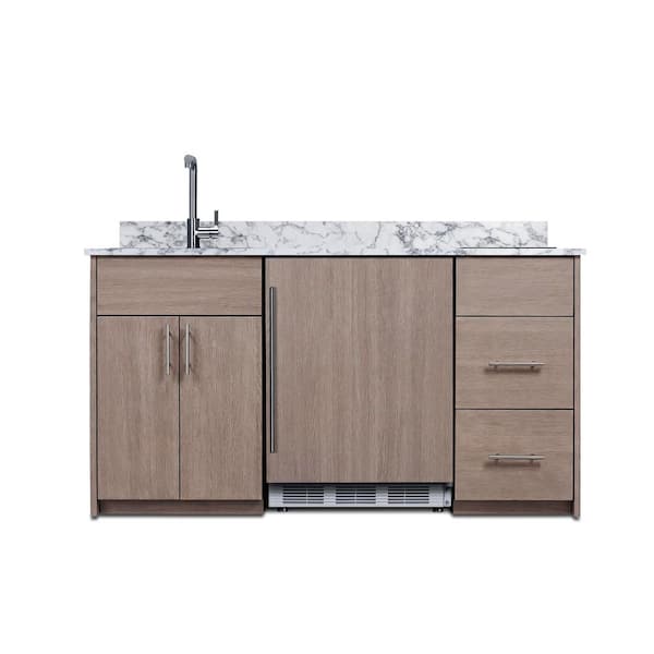 63 in. Compact Kitchen in Wood Look