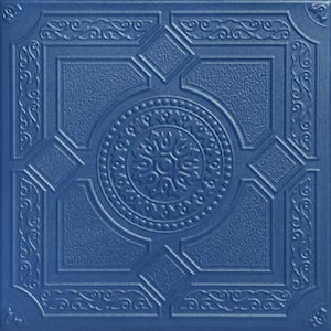 Kensington Garden Van Deusen Blue 1.6 ft. x 1.6 ft. Decorative Foam Glue Up Ceiling Tile (21.6 sq. ft./Case)