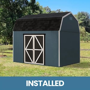 Professionally Installed Braymore 10 ft. x 12 ft. Outdoor Wood Shed with Smartside- Autumn Brown Shingles (120 sq. ft.)