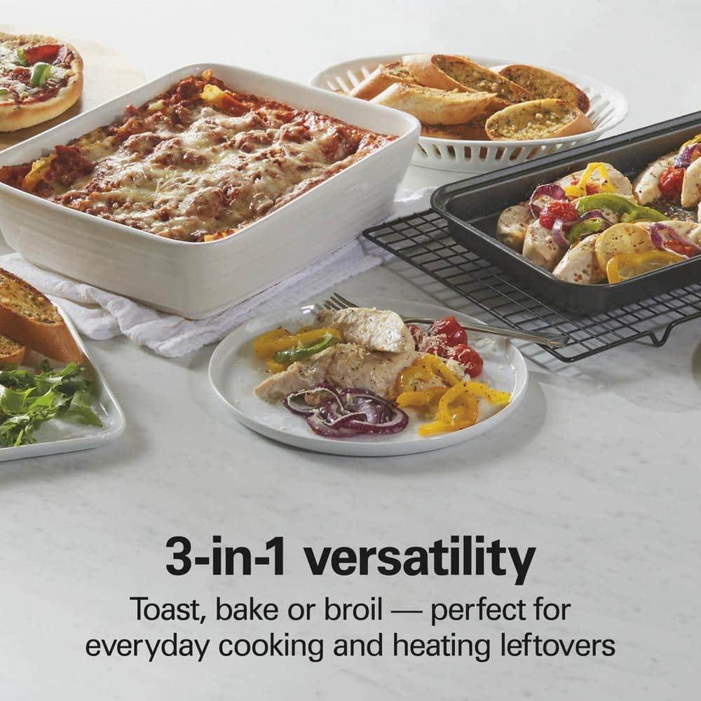 Stainless Steel 4-Slice Countertop Toaster Oven with Automatic Shutoff