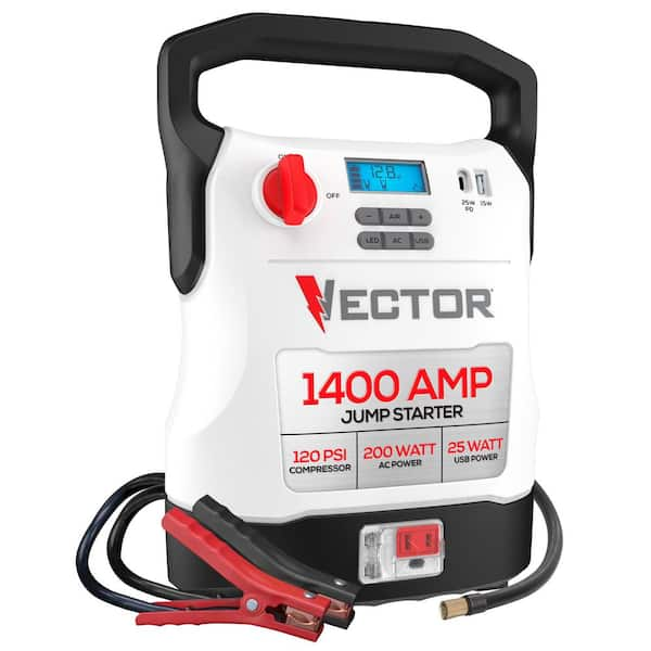 Photo 1 of ****MISSING CHARGER****VECTOR 1400 Amp Jump Starter, Compressor, USB and AC Power VECJ14C