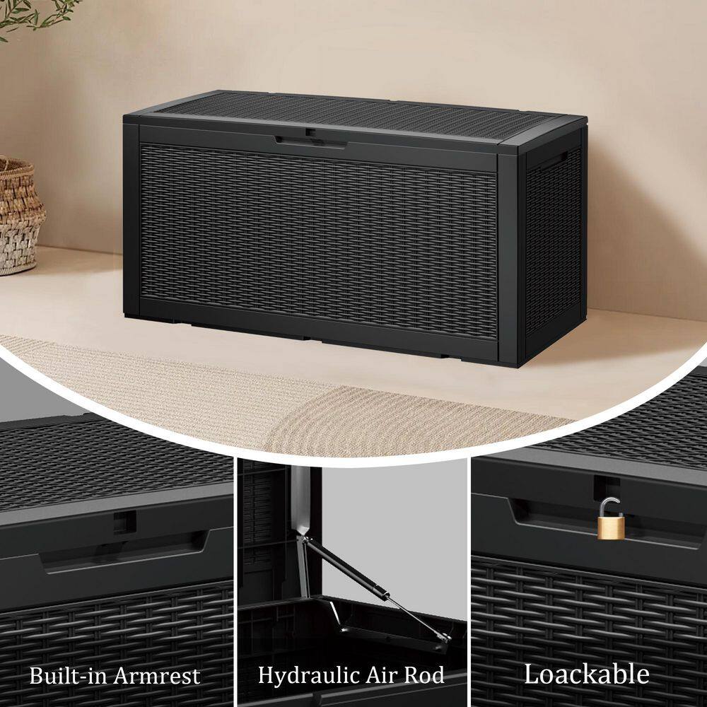 100 Gallon Gray Lockable Plastic Deck Box