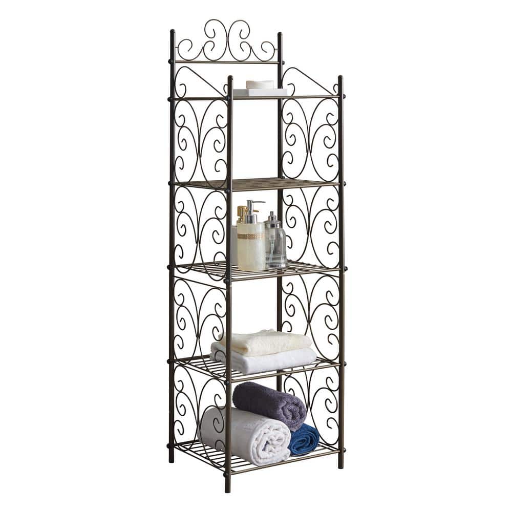 Pewter Wire 5-Tier Freestanding Storage Shelf for Kids