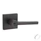 Reserve Square Venetian Bronze Keyed Entry Door Handle with Contemporary Rose