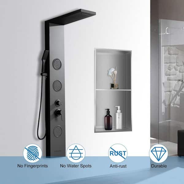 12 in. W x 24 in. H x 4 in. D Stainless Steel Shower Niche in Brushed Nickel