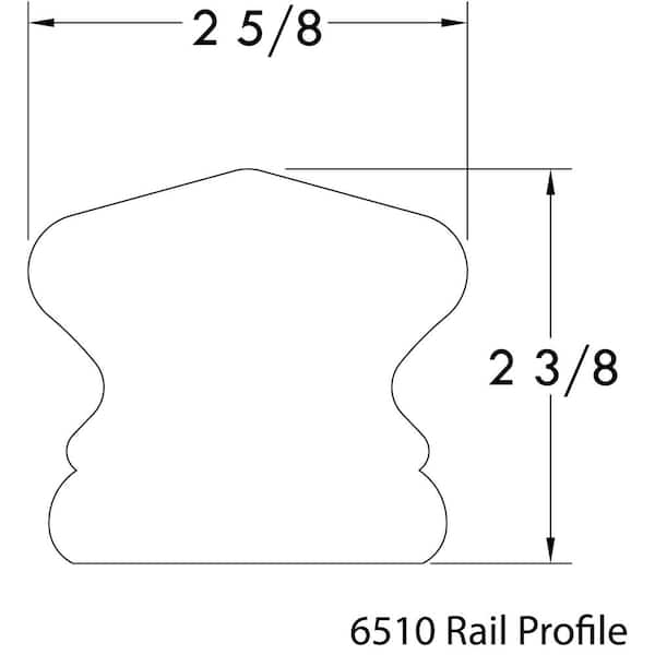 EVERMARK Stair Parts 6510 12 ft. Unfinished White Oak Handrail