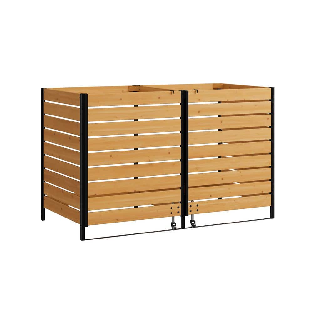 Enclo 4.2 ft. H x 6.6 ft. W x 3.4 ft. L Cedar Wood Flat Top Privacy Fence Dual Garbage Bin Panels price history on PriceWatchPro