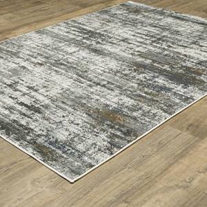 Galleria Charcoal 2 ft. x 8 ft. Modern Distressed Abstract Polyester Indoor Runner Area Rug