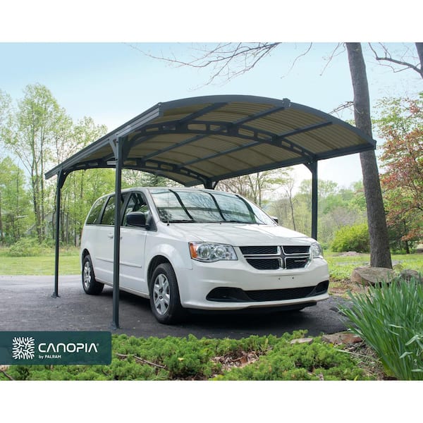 Atlas 10 ft. x 16 ft. Gray/Solar Gray Single Metal Carport