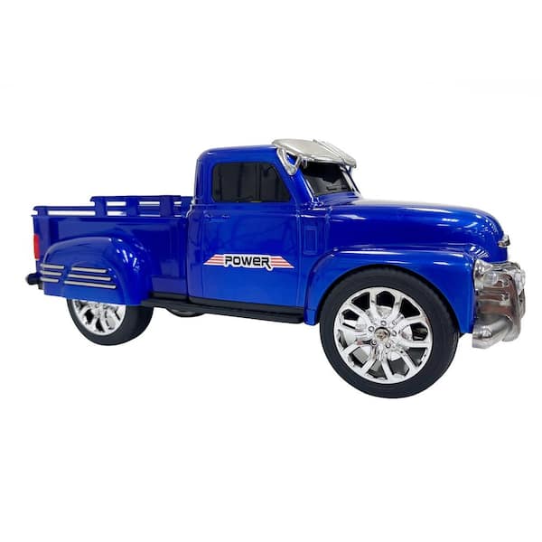 Retro Ride 10-Watt-RMS Bluetooth Rechargeable Truck Speaker with FM Radio in Blue