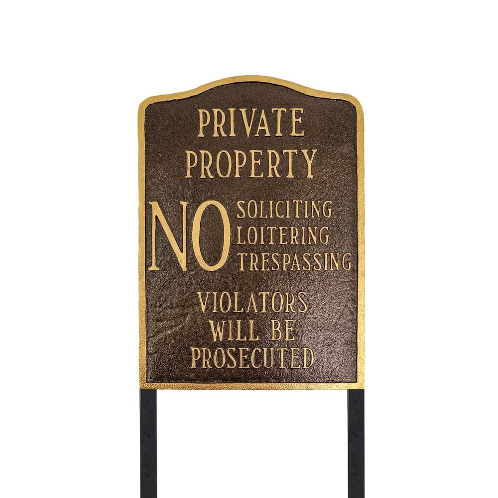 Private Property No Sign Arch Large Statement Plaque with 23 in. Lawn Stakes - Hammered Bronze price history on PriceWatchPro