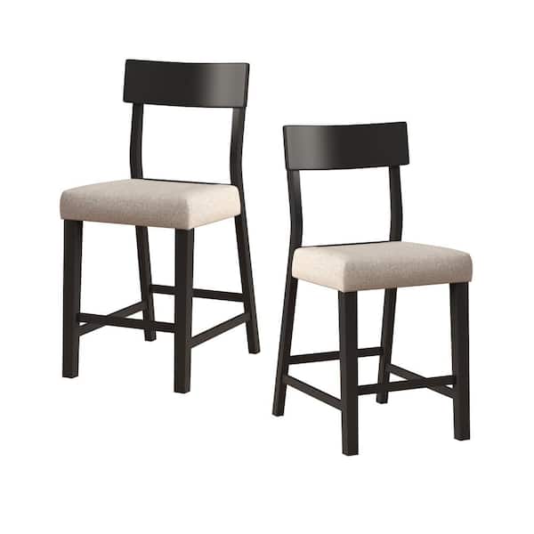 Hillsdale Furniture Knolle Park 38.5 in. Black Wood Counter Height Stool (Set of 2)