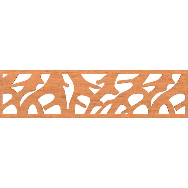 Ekena Millwork Manton Fretwork 0.25 in. D x 47 in. W x 12 in. L Cherry Wood Panel Moulding