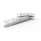 EZ-ACCESS PATHWAY 30 ft. L-Shaped Aluminum Wheelchair Ramp Kit with ...