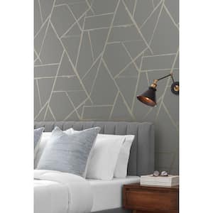 Intersect Grey Metallic  Paper Non-Pasted Wallpaper