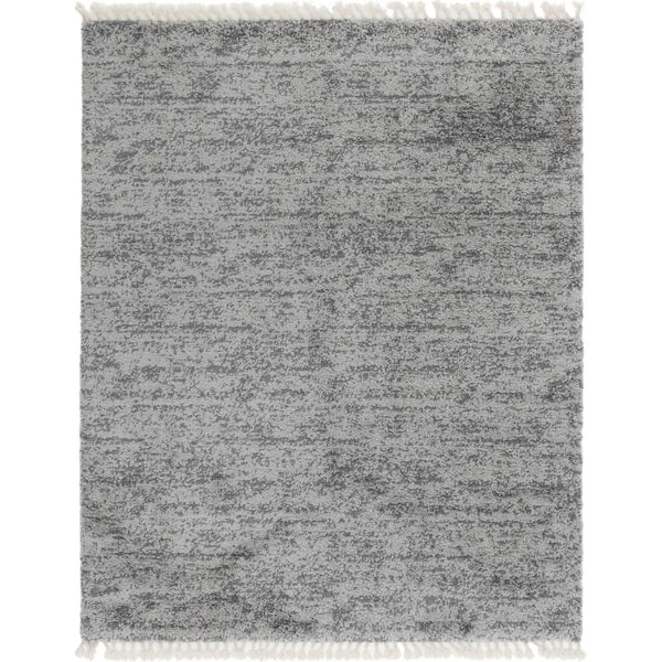 Hygge Shag Misty Gray 8 ft. x 10 ft. Area Rug