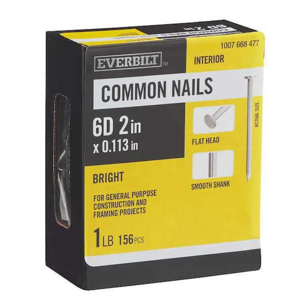 2 in. x 6D Bright Nails 1 lb. (156-Count)