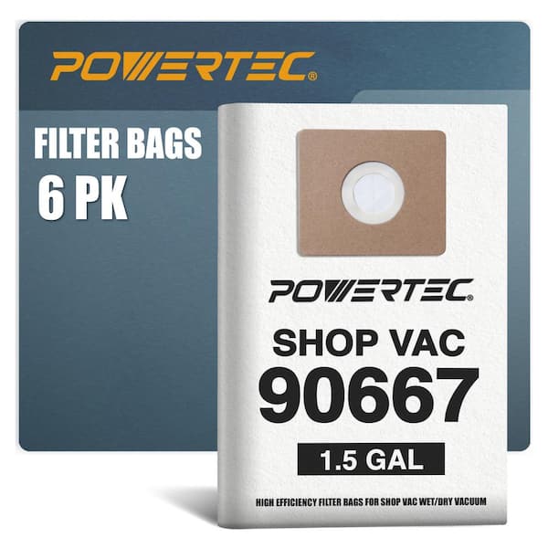 1-1.5 Gal. Shop Vacuum Bags for Shop Vac Type A 9066700,9066733 Filter Bags, Replacement For Shop Vac Bags (6-Pack)