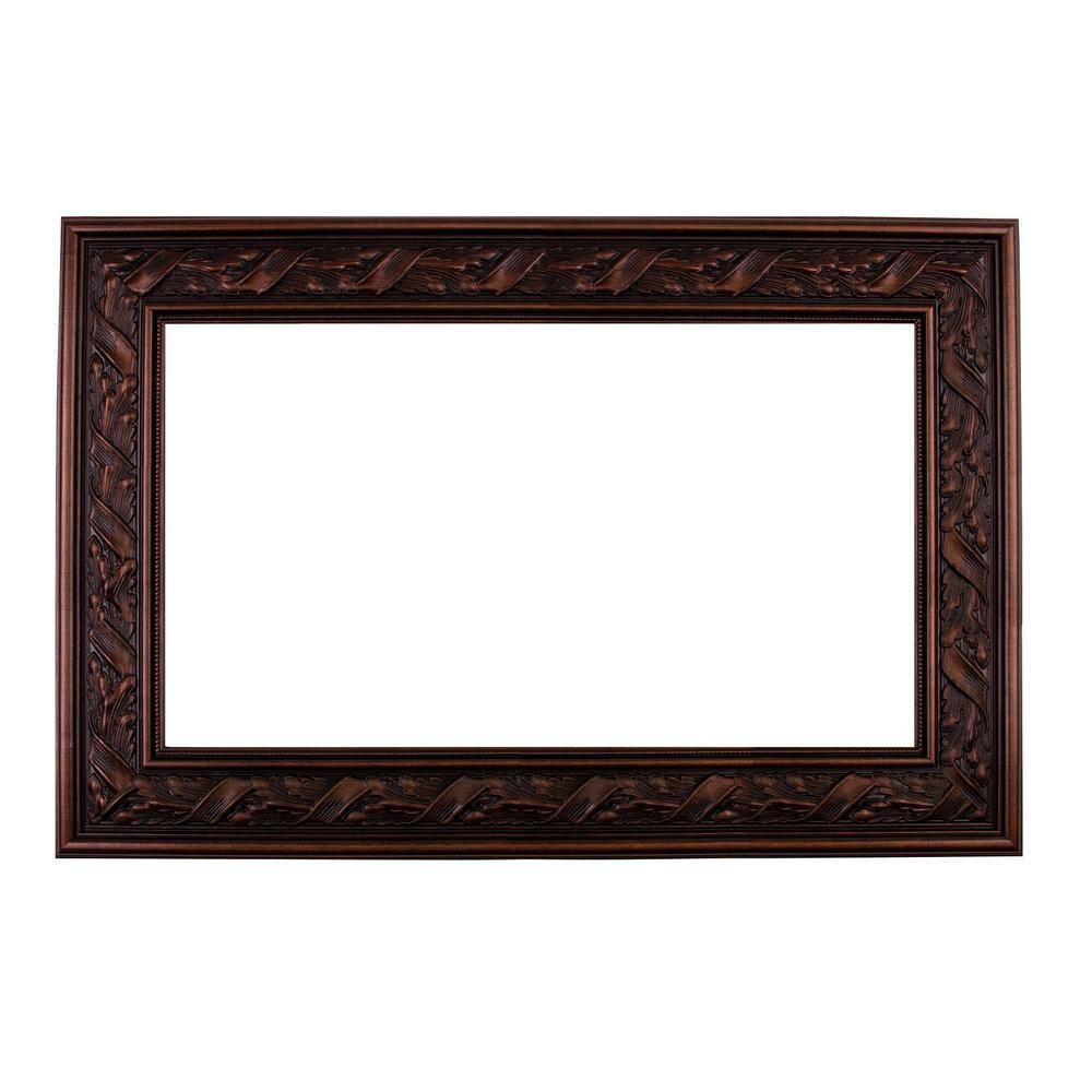 MirrorChic Trieste 60 in. x 36 in. Mirror Frame Kit in Bronze Brown