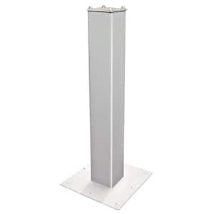 27 in. Surface Mount Mailbox Post and Baseplate Package, Cream White