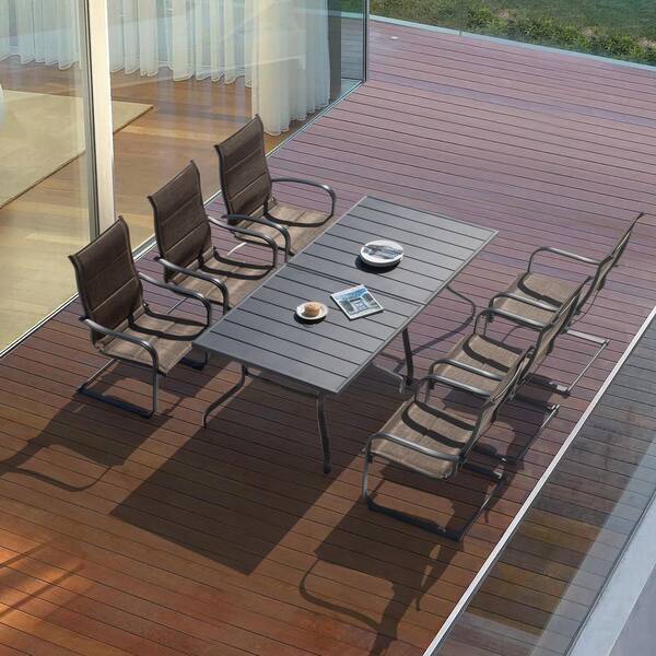 Nuu Garden Black Square Metal Outdoor Patio Dining Table with