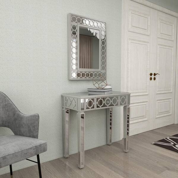 Mirrored console table and mirror set sales