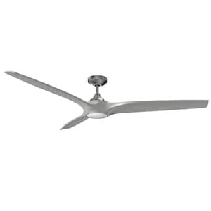 PALADIN 60 in. Integrated LED Indoor Nickel Ceiling Fan with White Polycarbonate (PC) Plastic Shade