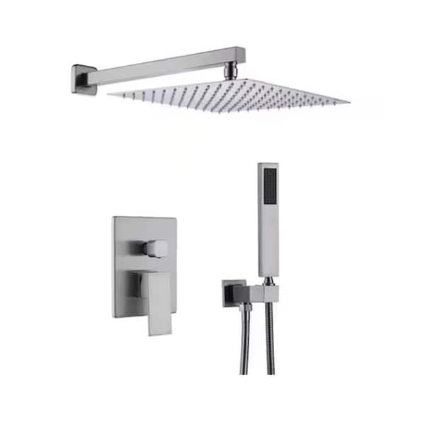 Single Handle 1-Spray Shower Faucet 2 1.8 GPM in Cement Nickel