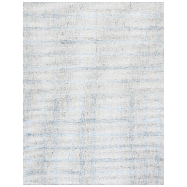 Abstract Ivory/Beige 9 ft. x 12 ft. Striped Distressed Area Rug
