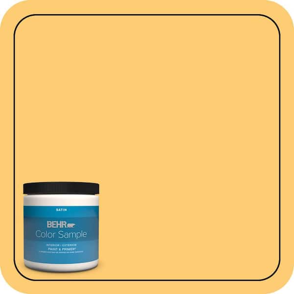 BEHR PREMIUM PLUS 8 oz. #310B-5 Spiced Butternut Satin Enamel Interior/Exterior Paint & Primer Color Sample