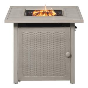 28 in. Outdoor Steel Propane Gray Gas Fire Pit Table